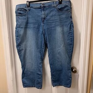 NYDJ Classic Light Wash Denim‎ Capri Jeans Casual Comfort Stretch Plus Size-24W
